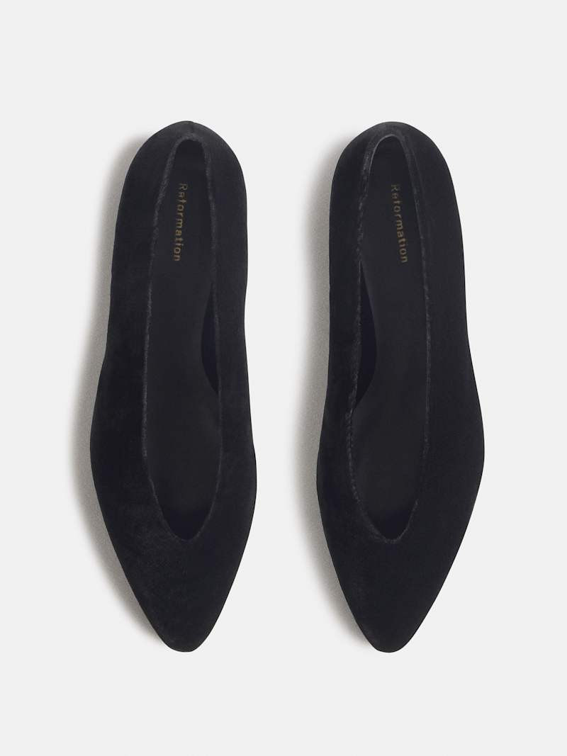 Reformation Calista Flat Black Velvet 8 | Reformation (Global)