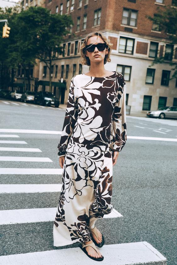 FLORAL PRINT WRAP TROUSERS | Zara UK