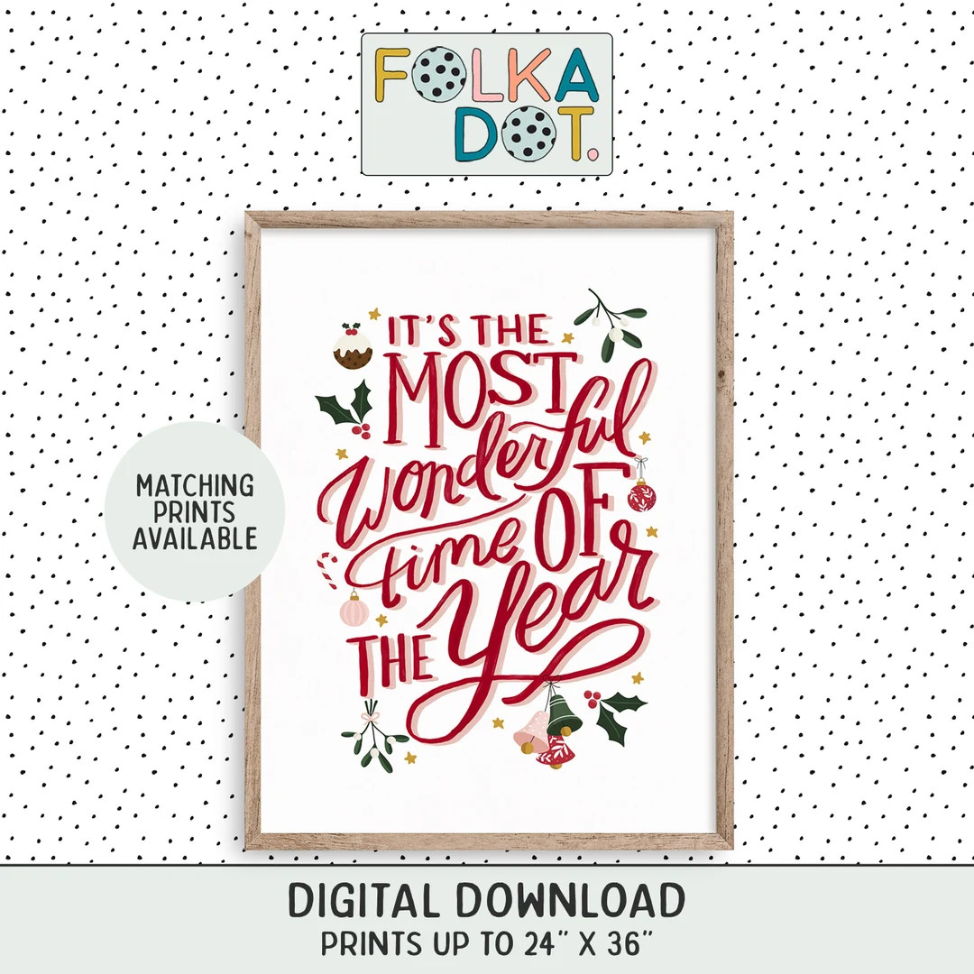 Christmas Printable Wall Art Holiday Printable Christmas - Etsy | Etsy (US)