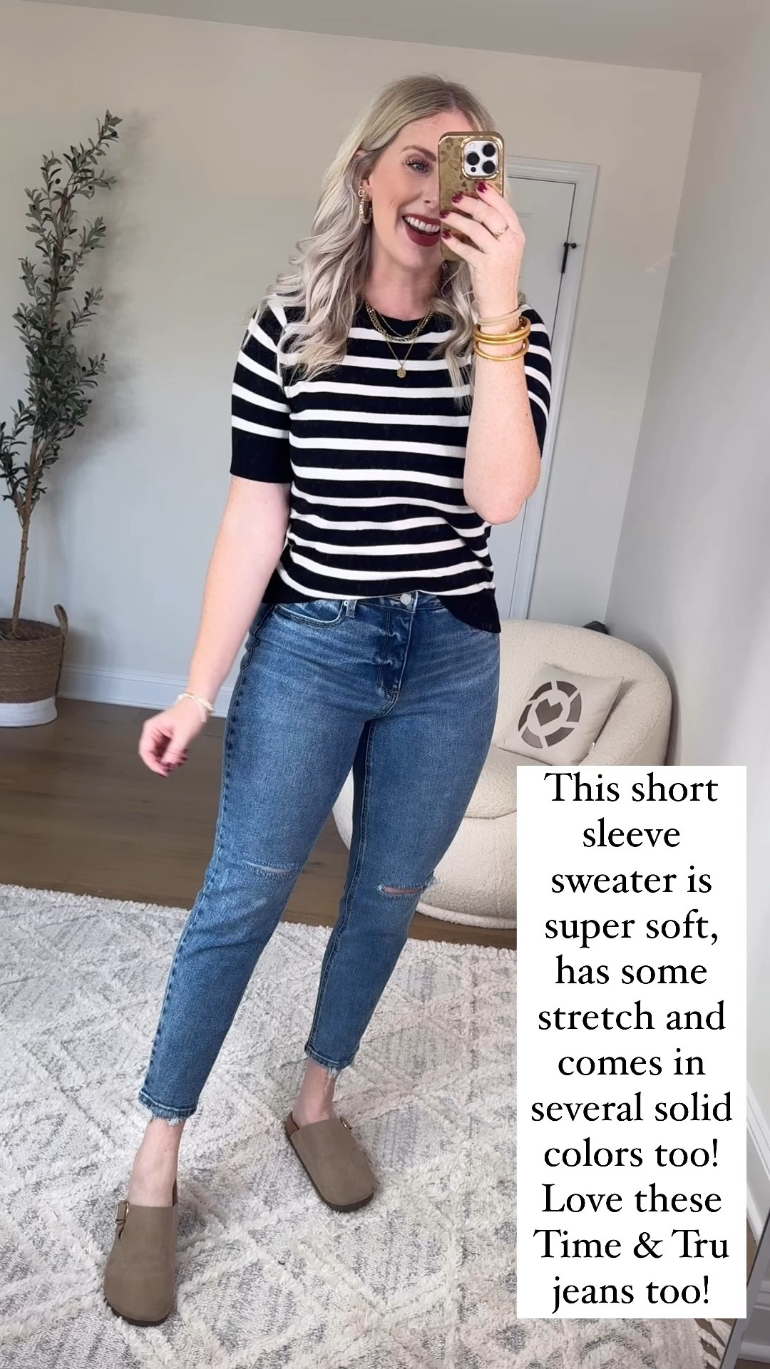 Walmart try on, Walmart outfit, Walmart fashion, black and white stripes, free assembly, short sleeve sweater 

#LTKStyleTip #LTKFindsUnder50 #LTKBacktoSchool