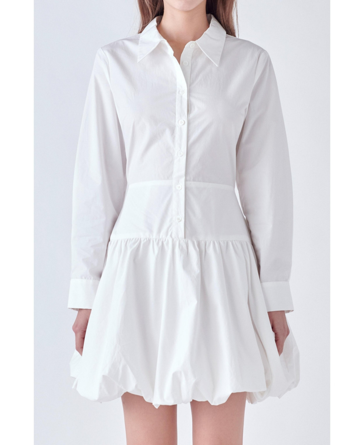 Women's Poplin Shirt Dress with Bubble Hem | Macys (US)