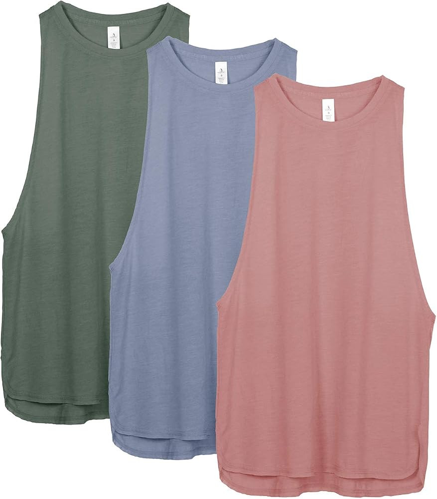 icyzone Women's Racerback High Neck Workout Athletic Yoga Muscle Tank Tops | Amazon (US)