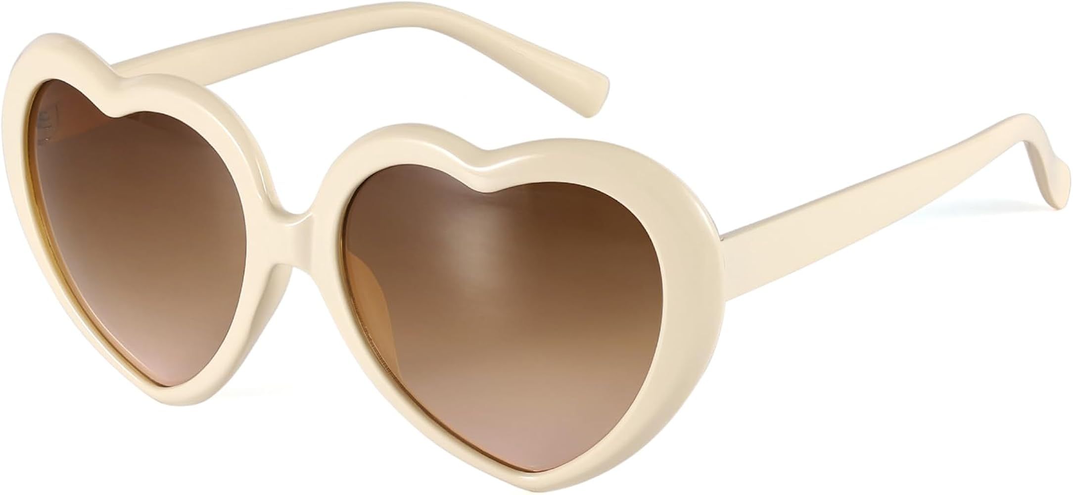 Heart Sunglasses for Women Men Oversized Trendy Love Shaped Sunglasses Retro Lovely Fashion Cute ... | Amazon (US)