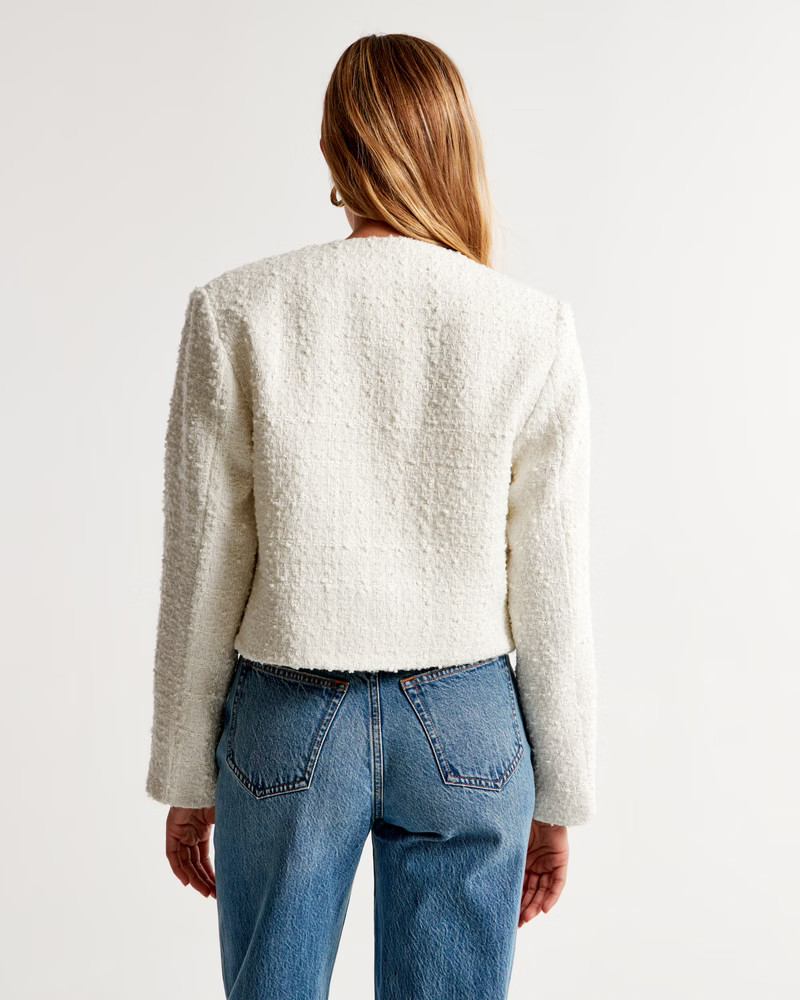 Collarless Tweed Jacket | Abercrombie & Fitch (US)