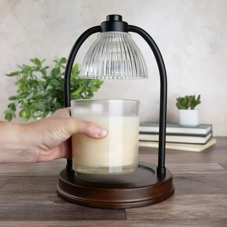 Better Homes & Gardens Candle Warmer Lamp, Black Ribbed Glass | Walmart (US)