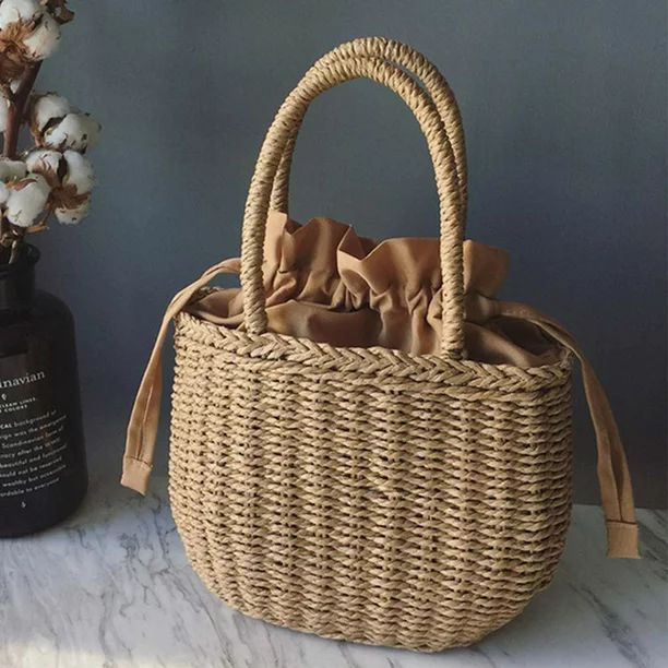 Women Straw Bags Woven Bag Summer Beach Rattan Bag Bamboo Bag Handbag - Walmart.com | Walmart (US)