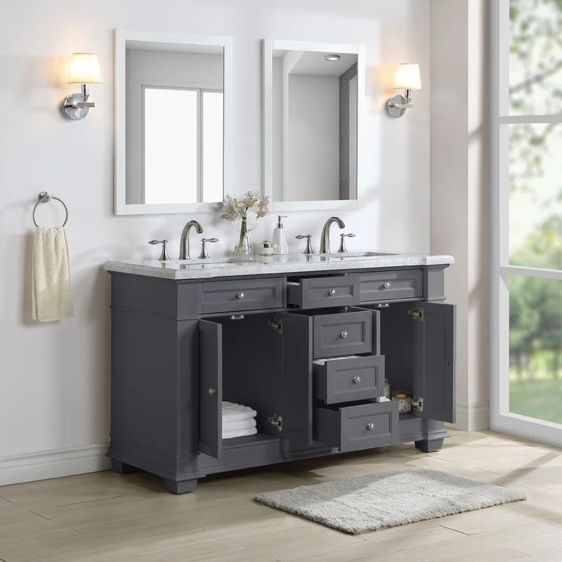Merrimack 60" Double Bathroom Vanity Set | Wayfair North America