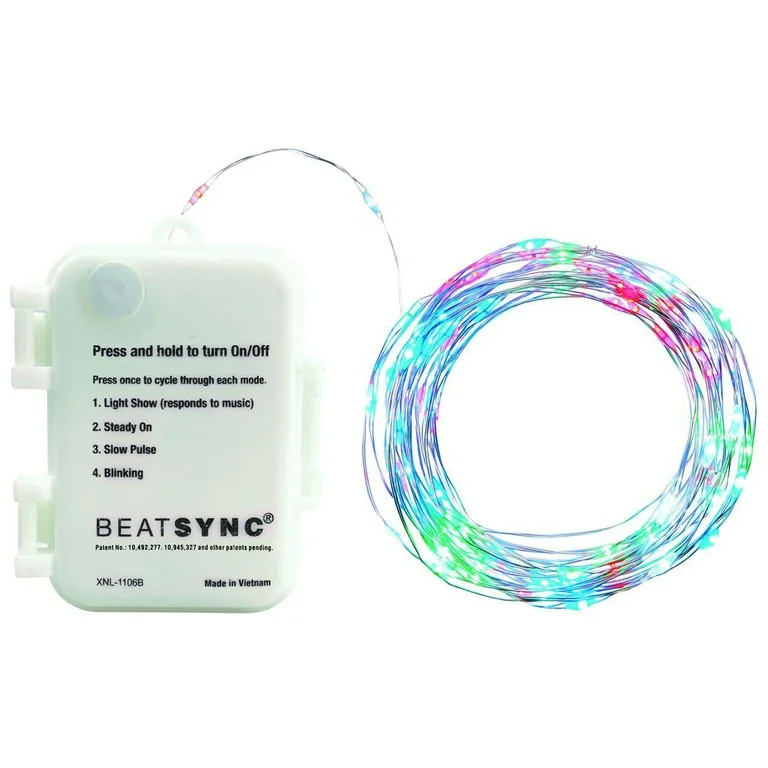 Beatsync Christmas Indoor 100 Counts LED Multi-Color String Lights, Battery Operated | Walmart (US)