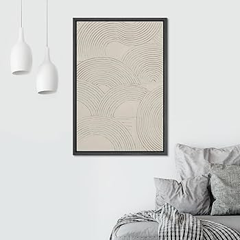 SIGNWIN Framed Canvas Print Wall Art White Pastel Paint Stroke Landscape Abstract Shapes Illustra... | Amazon (US)