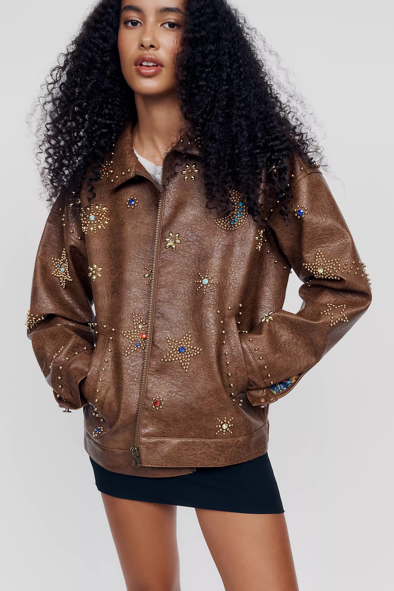 The Zip It Faux-Leather Jacket | Anthropologie (US)