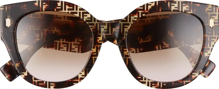 53mm Logo Lens Round Sunglasses | Nordstrom Rack