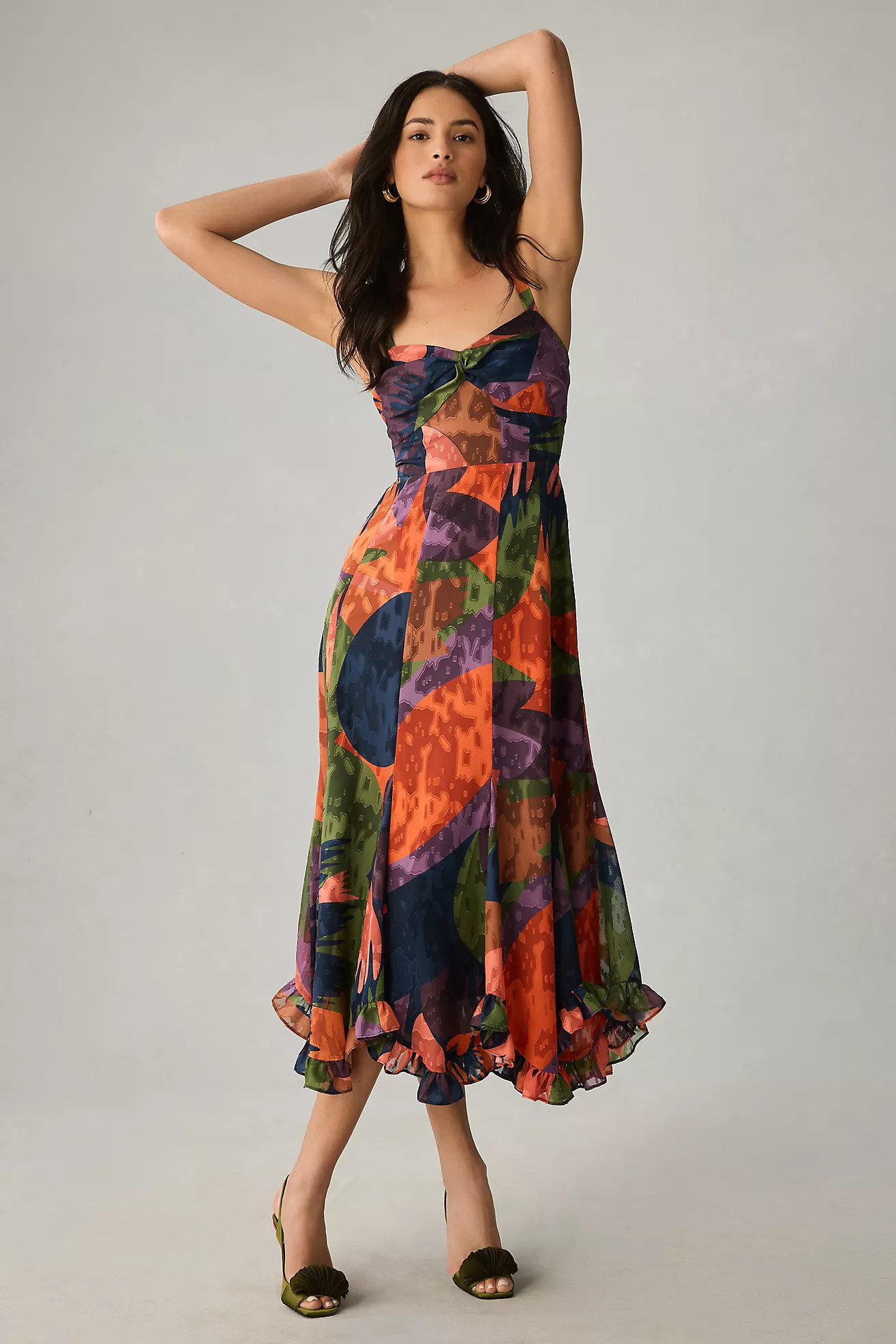 Hutch Printed Twist-Front Ruffle-Hem Dress | Anthropologie (US)