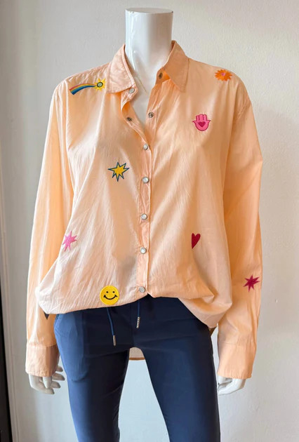 Peony Shirt In Orange | Shop Simon