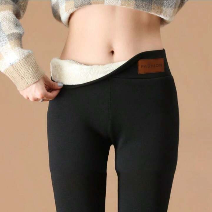 1pc Women's Winter Fleece Lined High Waist Leggings, Warm And Thick Tights, Magic Pants, Skinny P... | SHEIN