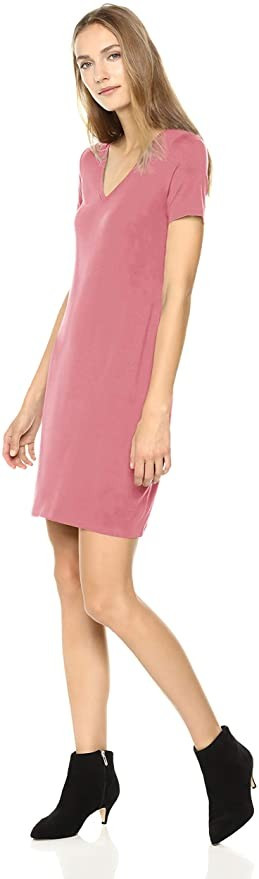Daily Ritual Women's Jersey Standard-Fit Short-Sleeve V-Neck T-Shirt Dress | Amazon (US)