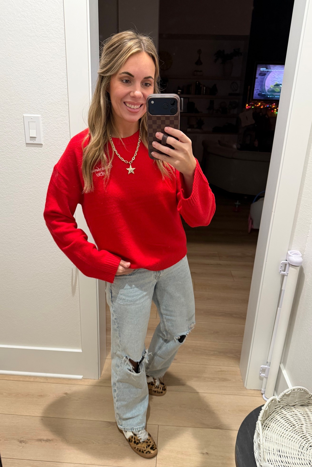 Sweater and jeans run TTS! My leopard Dolce Vita sneakers are on sale almost 50% off and also TTS. 

#LTKmomlife #LTKGiftGuide #LTKootd