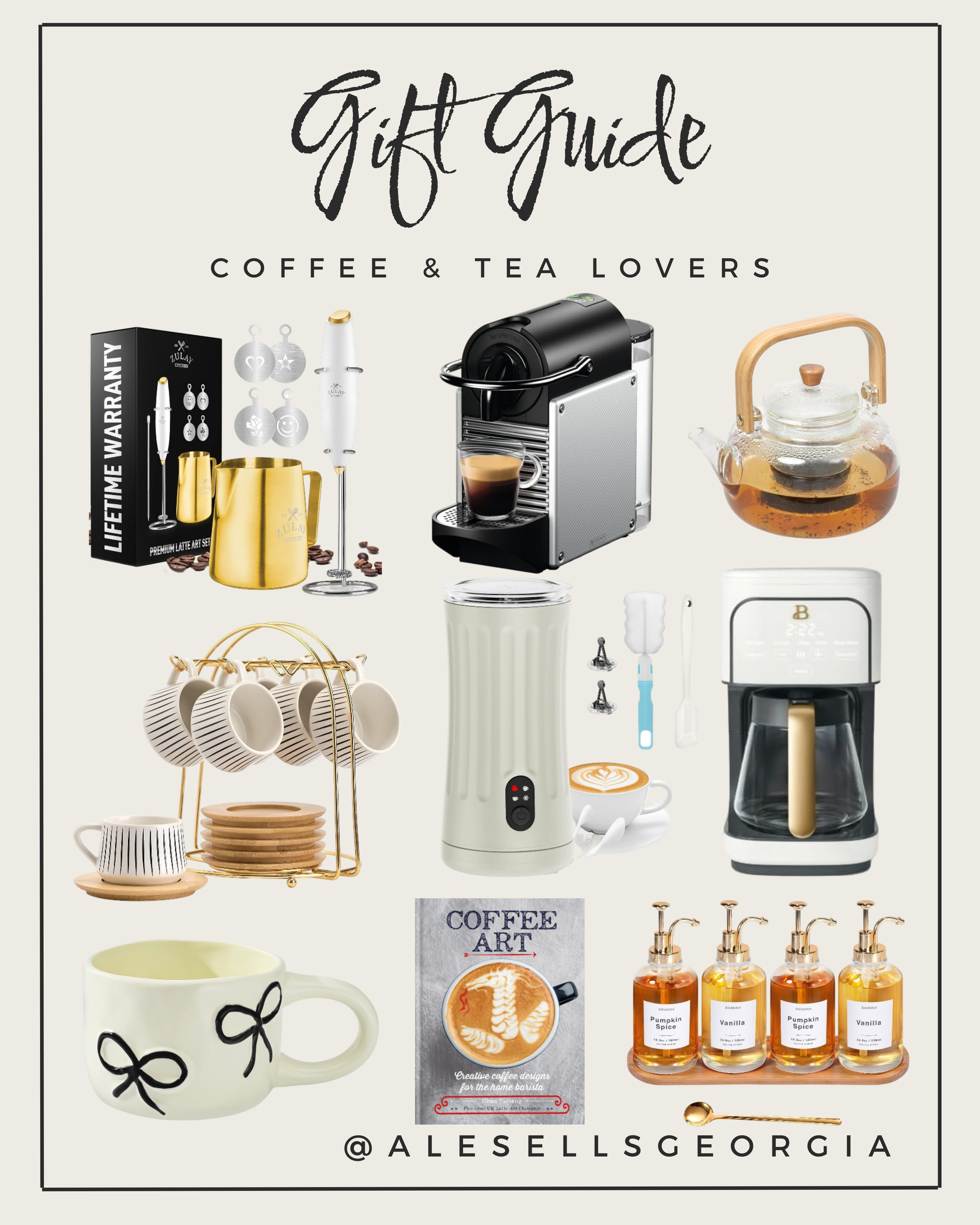 ☕️ Gift Guide for Coffee & Tea Lovers! 🎁 Spoil your favorite caffeine enthusiast with everything they need for the perfect brew, from latte art kits and espresso machines to chic mugs and flavor syrups.

#CoffeeLover #TeaTime #GiftGuide 

 #LTKGiftGuide #LTKHoliday #LTKSaleAlert