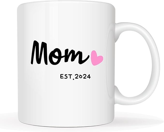 Mom Est 2024 Coffee Mug, Mother's Day New Mom Gifts for Women Her, First Time Moms Cup, White 11 ... | Amazon (US)