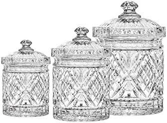 Godinger Canister Set, Crystal Canisters Food Storage Jars - Dublin Collection, Set of 3 | Amazon (US)