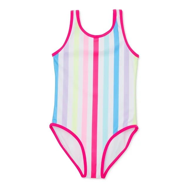 Wonder Nation Girls’ One-Piece Swimsuit with UPF 50, Sizes 4-18 & Plus | Walmart (US)