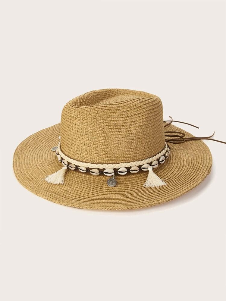 Tassel & Shell Decor Straw Hat | SHEIN