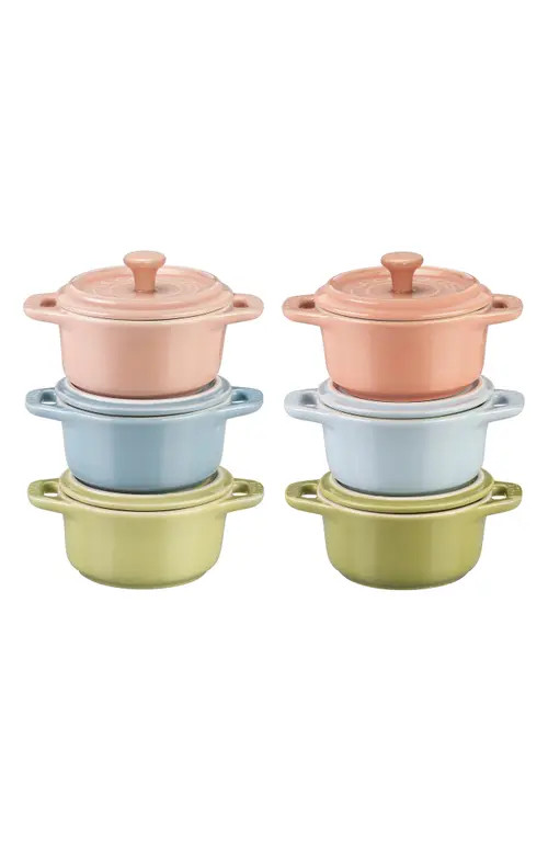 Staub 6-Piece Mini Ceramic Round Cocotte Set in Pastel at Nordstrom | Nordstrom