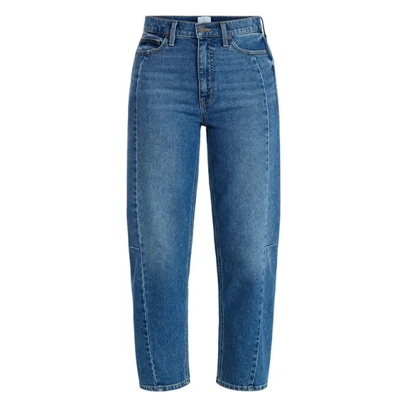 Time and Tru Women's High Rise Barrel Jeans, 28" Inseam, Sizes 0-20 | Walmart (US)