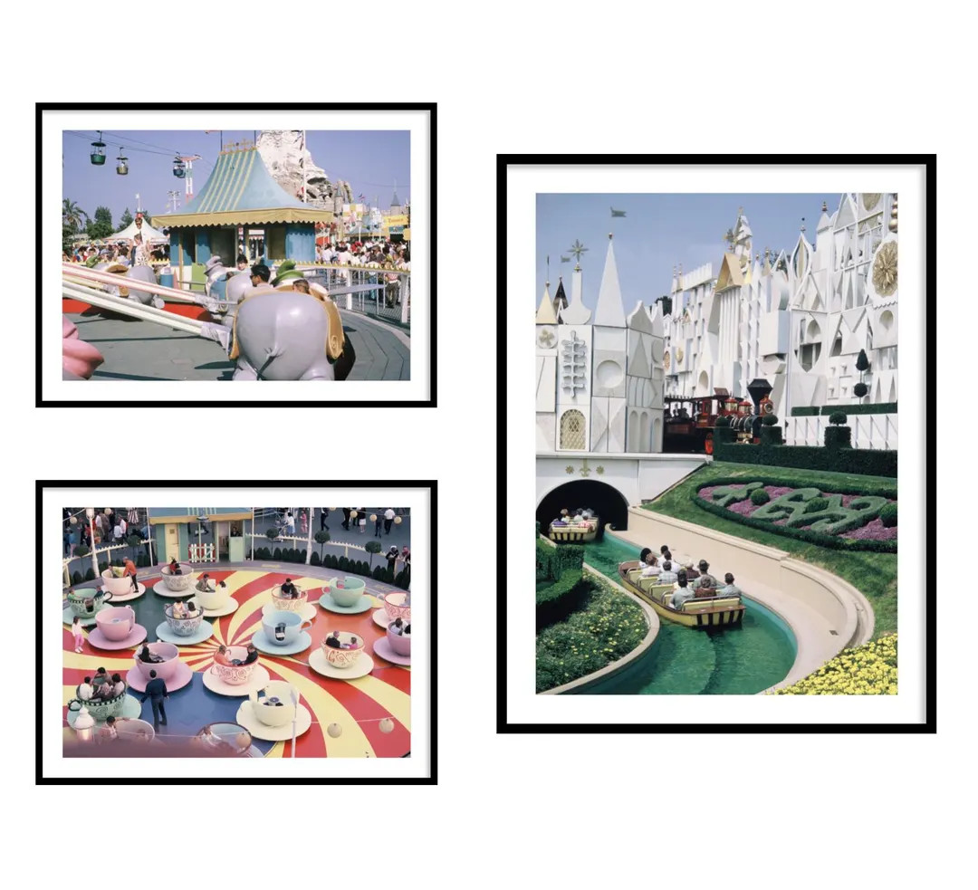 Disneyland Wall Art Collage 3 Pack - Vintage Disneyland Picture - Teacups 1968 - Disneyland 35mm ... | Etsy (US)