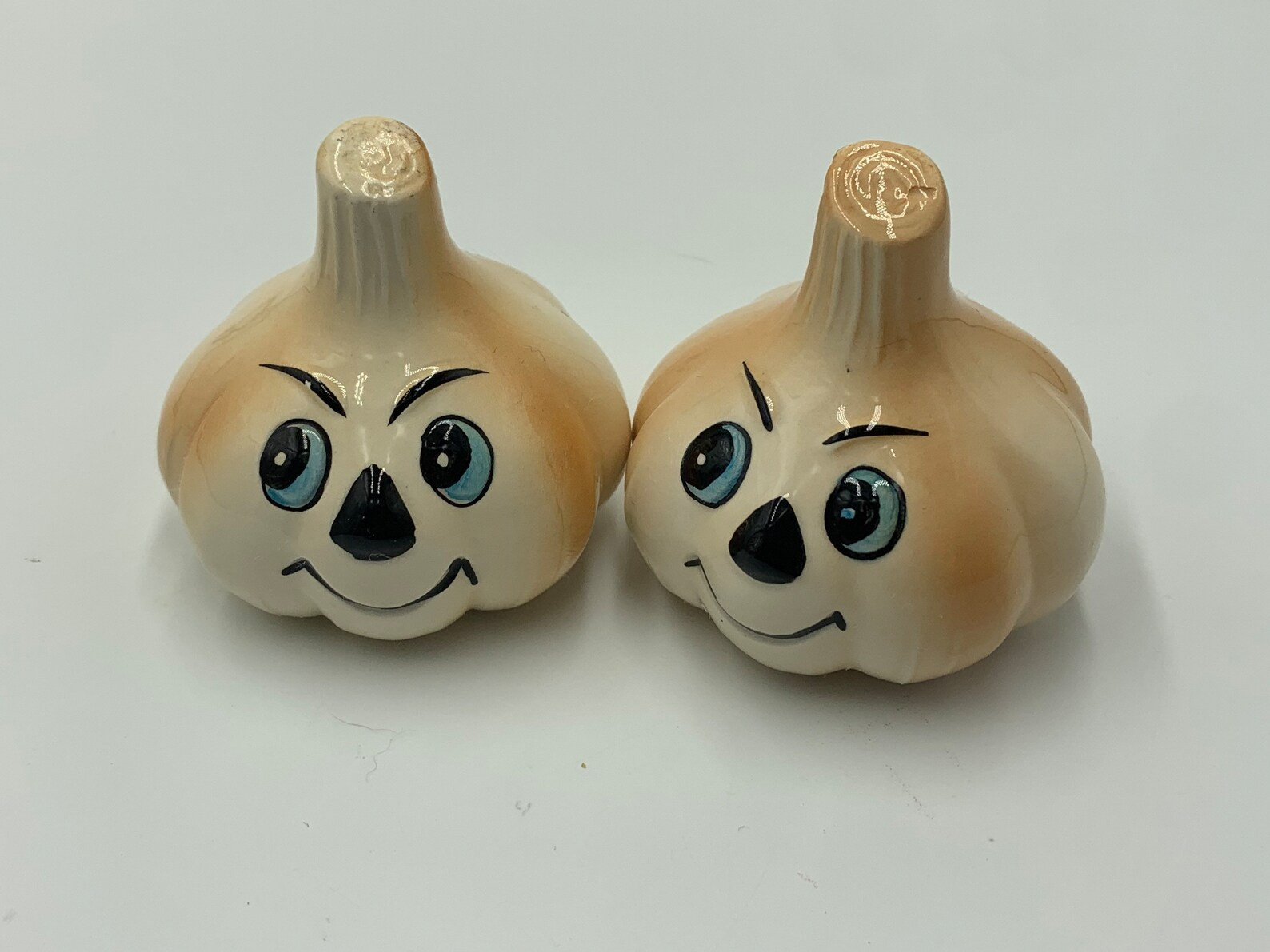 Vintage Garlic Clove Salt and Pepper Shakers, Funny Faces, Ceramic Shakers, Kitchen Decor, Anthro... | Etsy (US)
