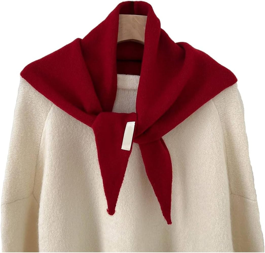 Wool Knitted Triangle Scarf for Women,Women's Soft Triangular Scarf, Lightweight Knitted Scarf, N... | Amazon (UK)