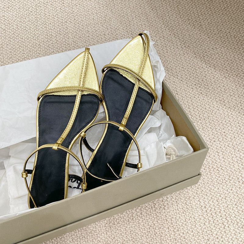 Sandals Bailamos Women Sandals Fashion Narrow Band Flat Heel Pointed Toe Ankle Buckle Zapatos Muj... | DHGate