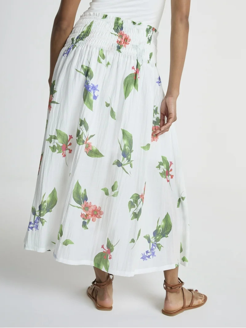 Scoop Women’s and Women’s Plus Smocked Waist Maxi Skirt, Sizes XS-4X | Walmart (US)