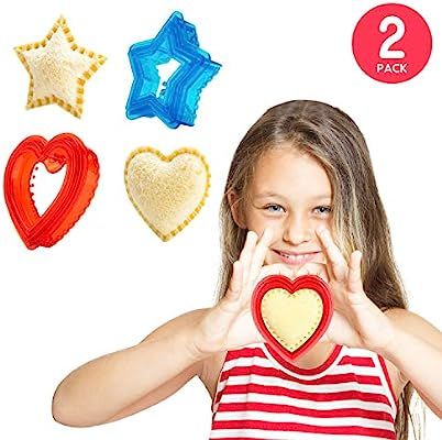 Sandwich Cutter and Sealer for Kids - Heart & Star Shape Decruster Sandwich Maker, 6 PCS (2 Sets) | Amazon (US)