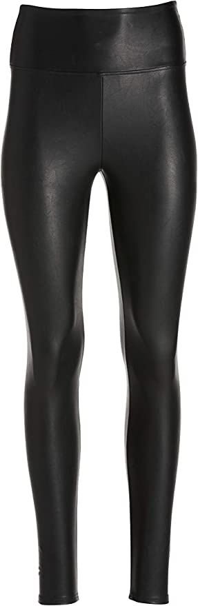 Boston Proper Faux Leather Sleek and Slimming High Waisted Black Leggings for Women | Amazon (US)