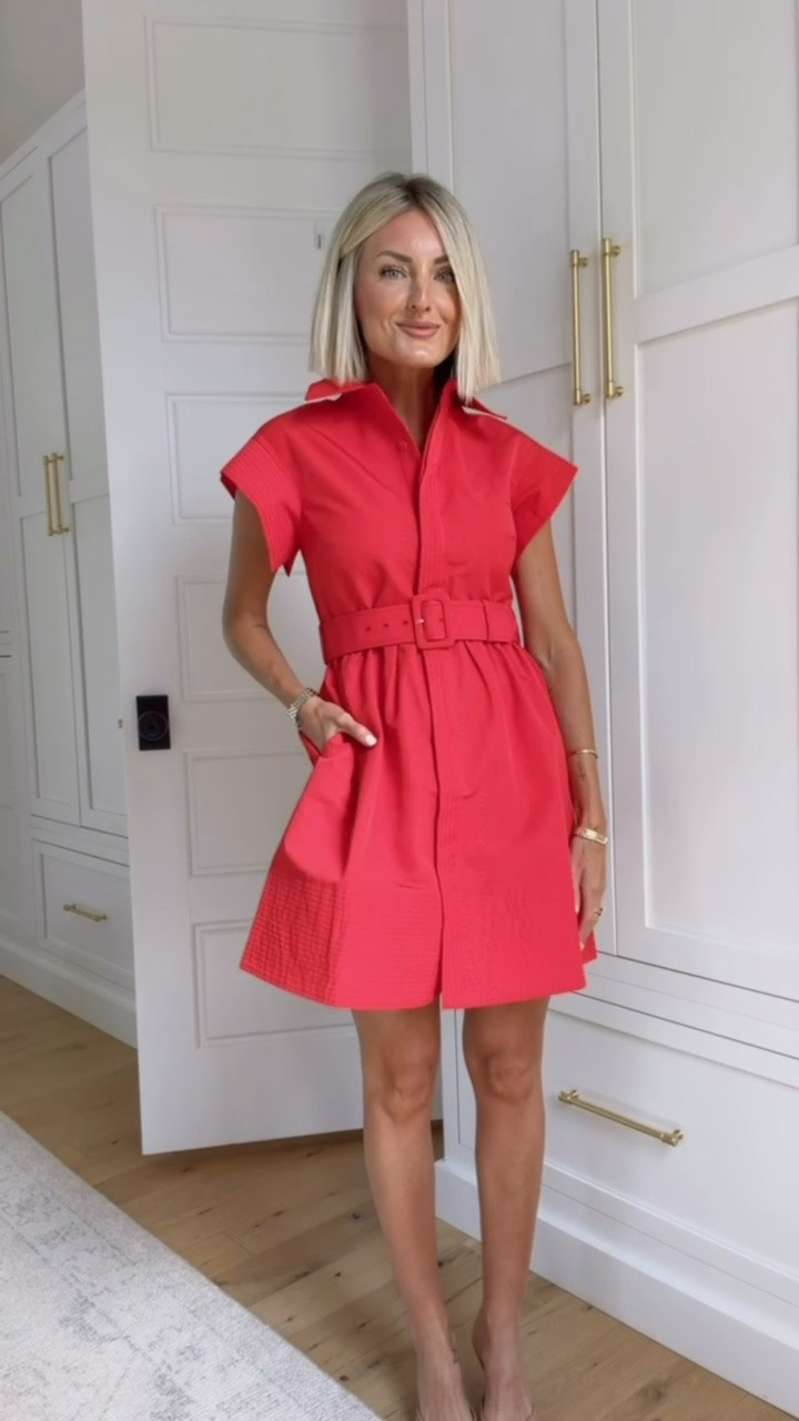 This shade of red is everything 😍 this would be perfect for work, weekend, or even game day! Wearing XS

Loverly grey, Tuckernuck, red belted mini dress, women’s fashion, red gameday outfit ideas

#LTKSeasonal