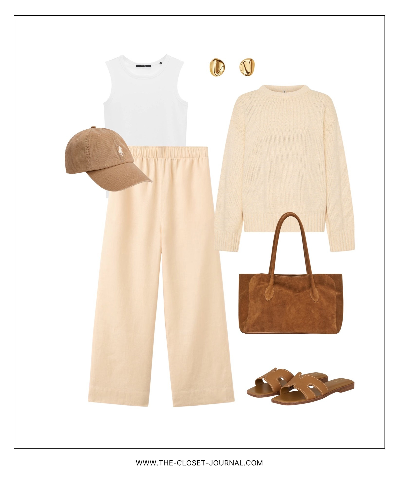 Butter yellow and camel for summer , everything linked below - included some alternatives like  suede Boden slides and DeMellier bag as well - both on sale ☀️
