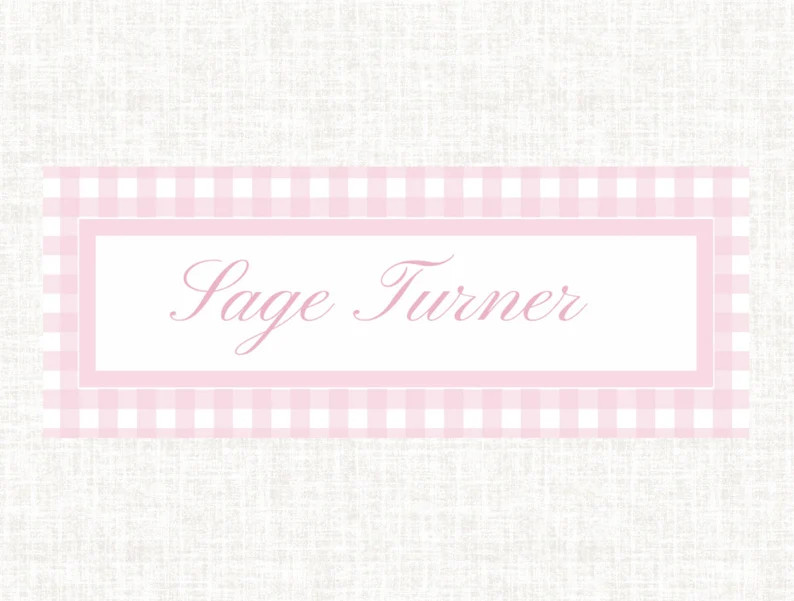 Girls Pink Gingham Sticker Labels (set of 60)- Cups/lunch Box/art Supplies/organization - Etsy | Etsy (US)