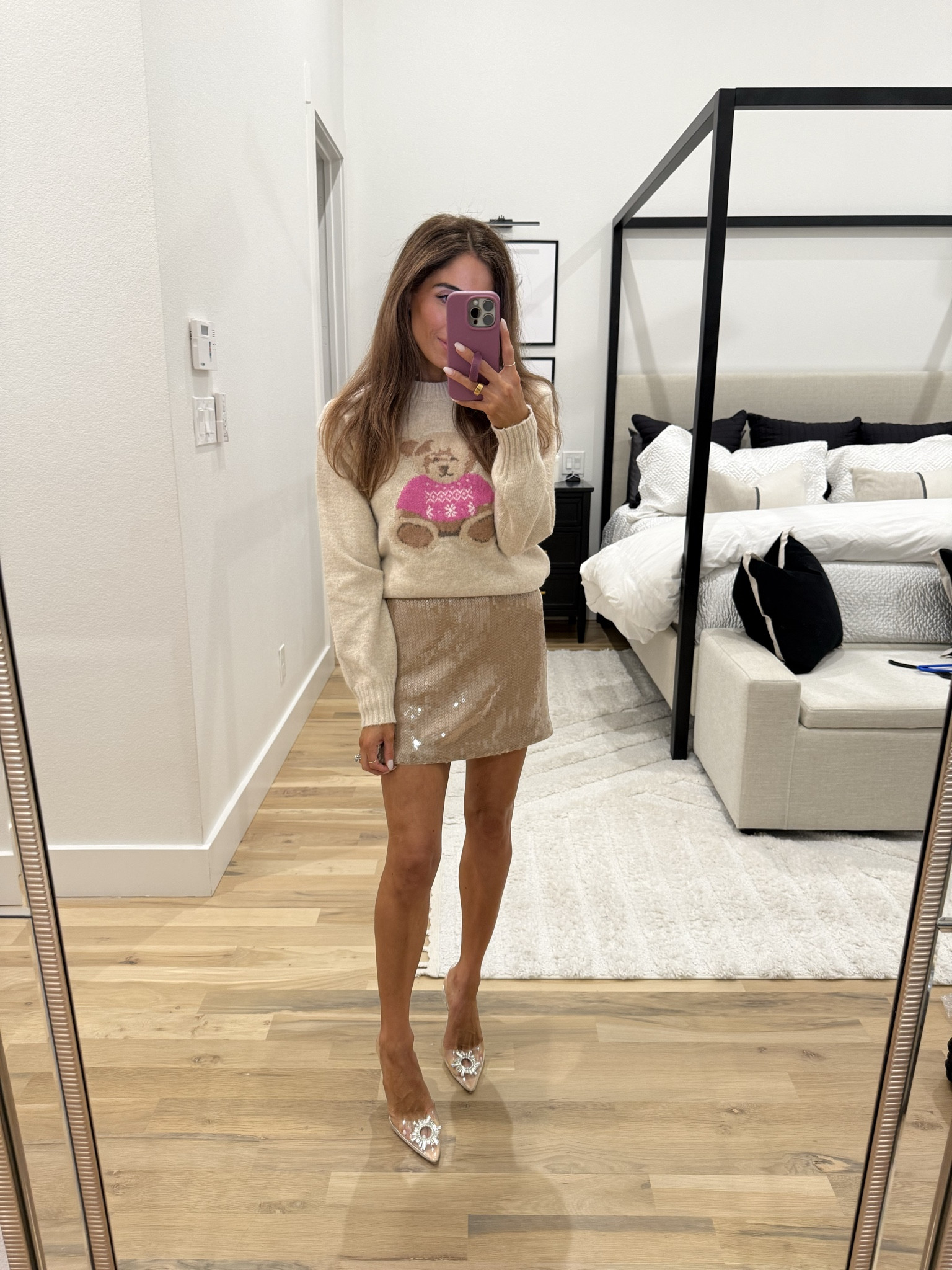 Holiday outfit teddy sweater   

#LTKHoliday #LTKootd #LTKFindsUnder50