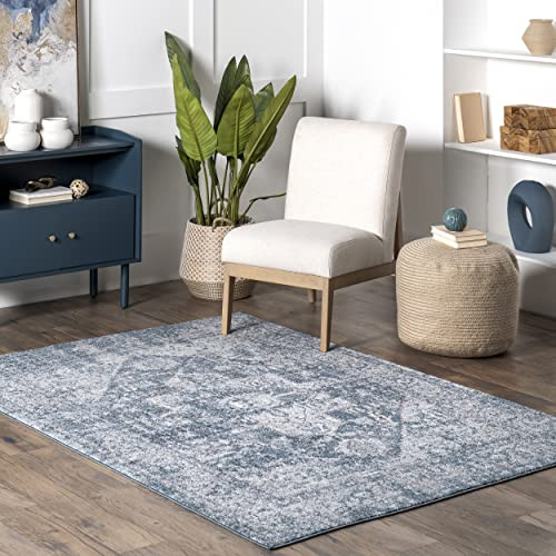 nuLOOM Performance Oriental Style Area Rug, Vintage Design, Durable, Easy to Clean, Justine Blue, 4' x 6' | Amazon (US)
