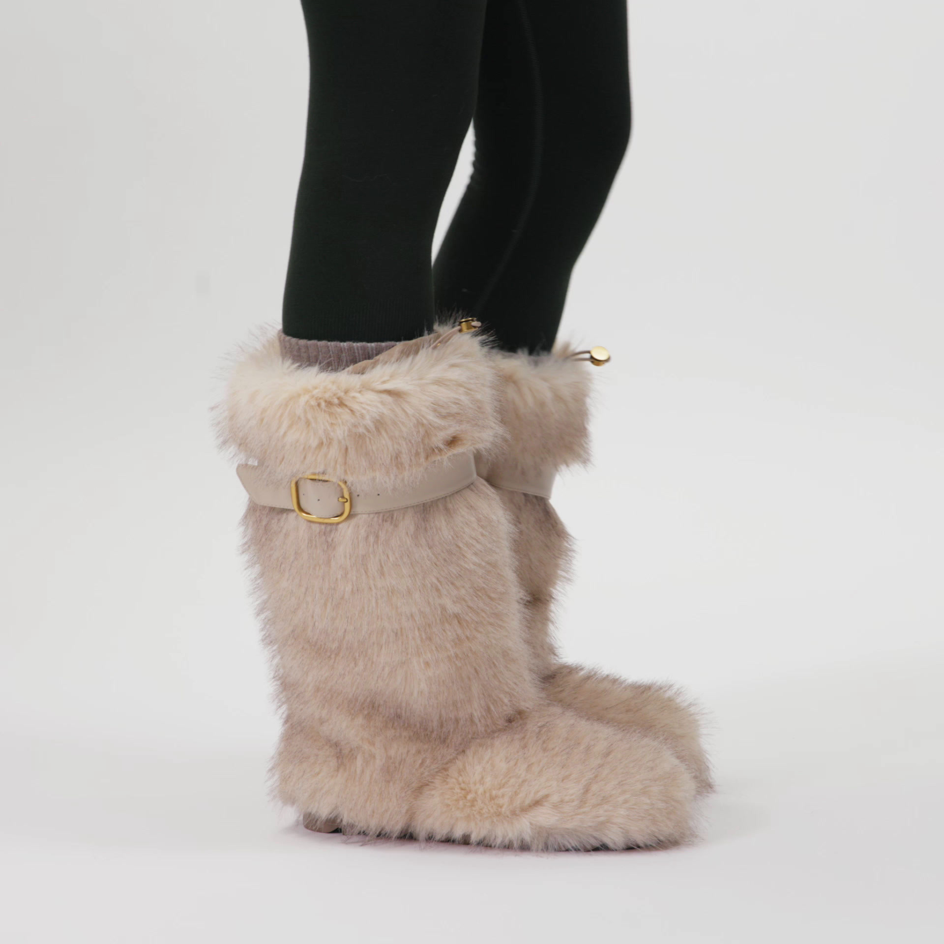FAUX FUR ANKLE BOOTS WITH STRAP SKI COLLECTION | Zara US