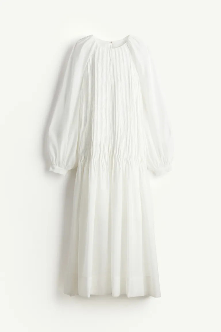 Maxi-jurk met platte plooitjes | H&M (DE, AT, CH, NL, FI)