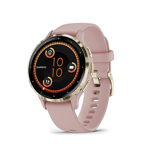 Garmin Venu 3S Soft Gold Stainless Steel Bezel 1.2-Inch AMOLED Touchscreen Display Smart Watch with 41mm Dust Rose Case and Silicone Band | Amazon (US)