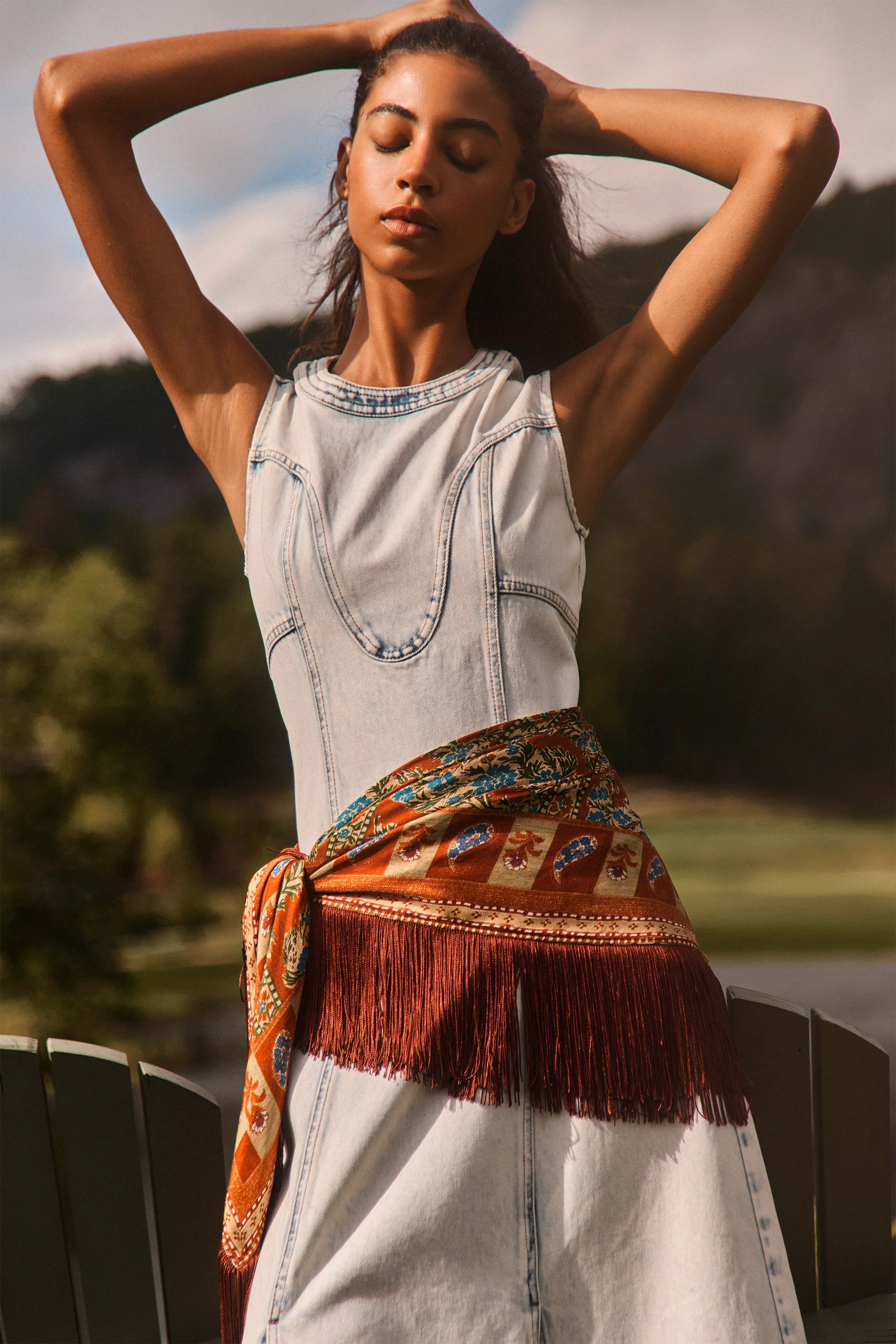 Sedona Dress | Washed Denim Midi Dress | Hunter Bell | Hunter Bell
