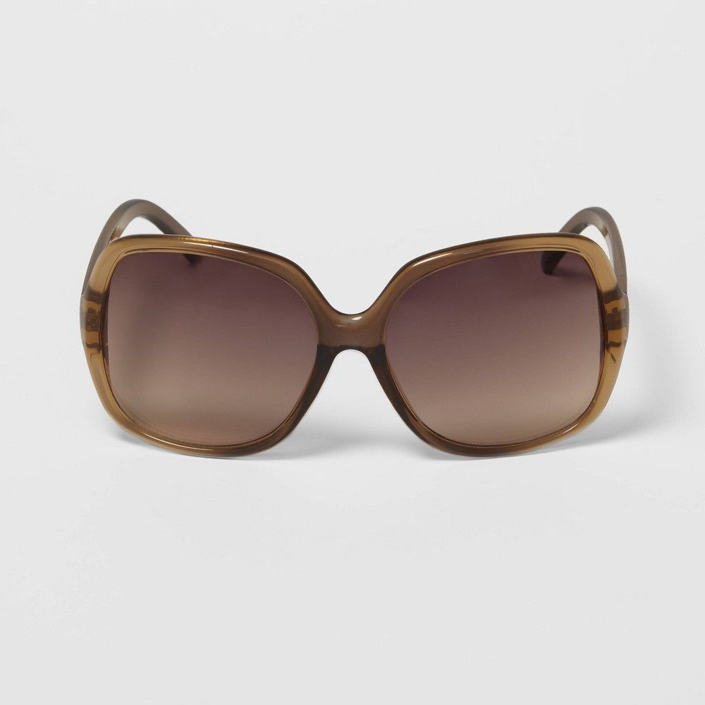 Women's Oversized Square Sunglasses - A New Day Beige | Target