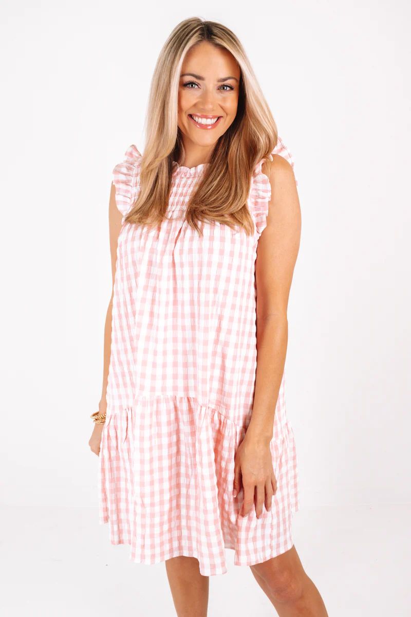 Going Gingham Dress - Blush | The Impeccable Pig