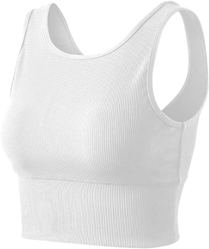 Workout Crop Tank Tops for Women Solid Comfort Sleeveless Shirts for Casual Sports Fitness Yoga R... | Amazon (US)
