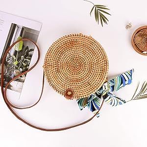 Round Rattan Bags, Heegay Sholov Handmade Bali Ata Straw Woven Circle Crossbody Handag for Women ... | Amazon (US)