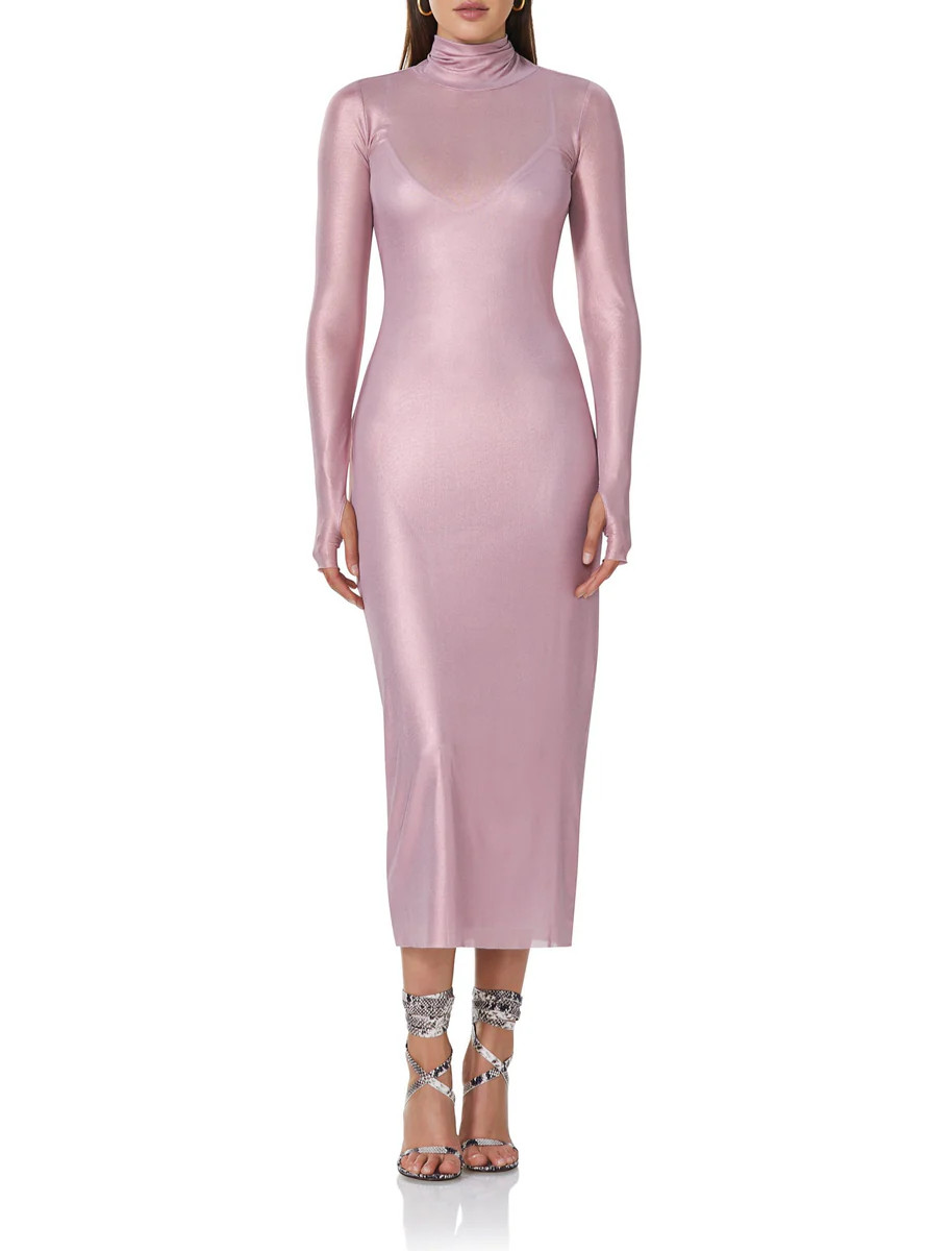 Shailene Metallic Dress - Metallic Mauve | ShopAFRM