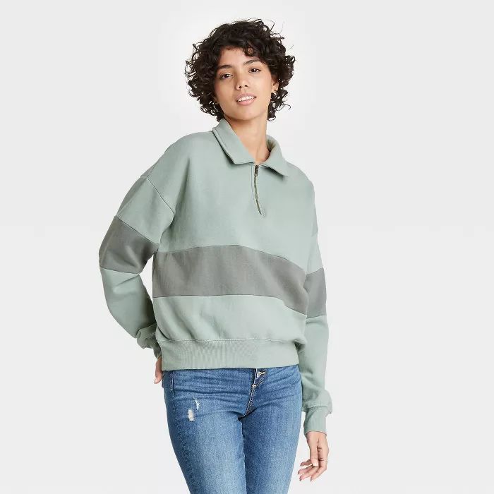 Women's Quarter Zip-Up Pullover Sweatshirt - Universal Thread™ | Target