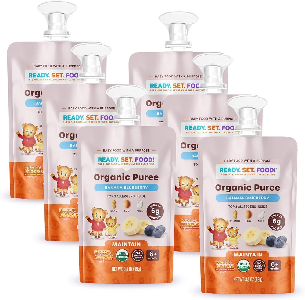 Ready Set Food Organic Puree Pouch – Organic Baby Food Squeeze Pouch with Top 3 Allergens for B... | Amazon (US)